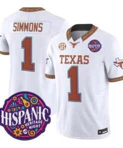 Colin Simmons Jersey #1 Texas Longhorns 2026 Latino Heritage Stitched by My Store NCAA Football Jerseys