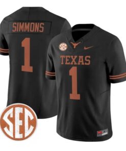 Colin Simmons Jersey #1 Texas Longhorns 2026 Vapor Limited Stitched by My Store NCAA Football Jerseys