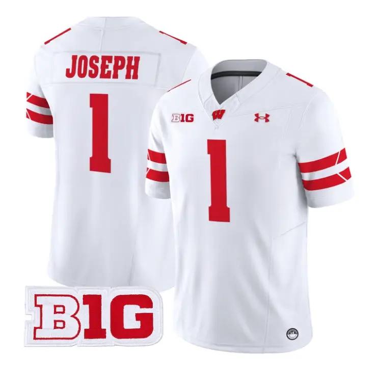 Colton Joseph Jersey #1 Wisconsin Badgers 2026 Limited All Stitched by My Store NCAA Football Jerseys