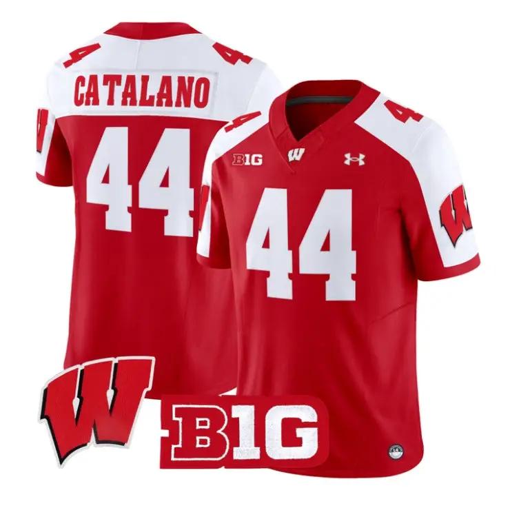 Cooper Catalano Jersey #44 Wisconsin Badgers 2026 Limited Stitched by My Store NCAA Football Jerseys