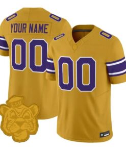 Custom LSU Tigers Jersey 2026 Gridiron Gold Throwback Vapor Limited All Stitched