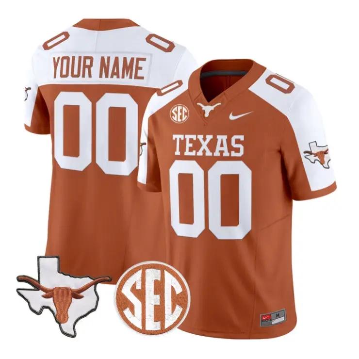Custom Texas Longhorns Jersey Name and Number 2026 Limited Stitched by My Store NCAA Football Jerseys