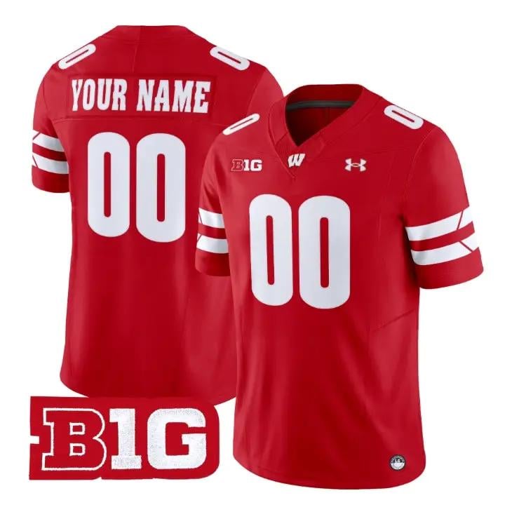 Custom Wisconsin Badgers Jersey Name And Number 2026 Vapor Stitched by My Store NCAA Football Jerseys