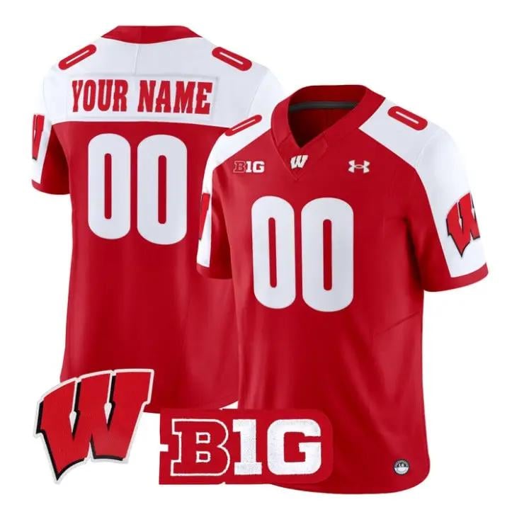 Custom Wisconsin Badgers Jersey Name And Number 2026 Vapor Stitched by My Store NCAA Football Jerseys
