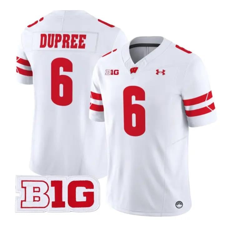 Darrion Dupree Jersey #6 Wisconsin Badgers 2026 Limited All Stitched by My Store NCAA Football Jerseys