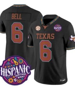 Dia Bell Jersey #6 Texas Longhorns 2026 Latino Heritage Month Stitched by My Store NCAA Football Jerseys