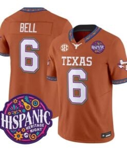 Dia Bell Jersey #6 Texas Longhorns 2026 Latino Heritage Month Stitched by My Store NCAA Football Jerseys