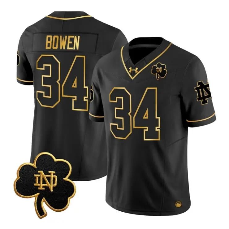 Drayk Bowen Jersey #34 Notre Dame Fighting Irish 2026 Stitched by My Store NCAA Football Jerseys