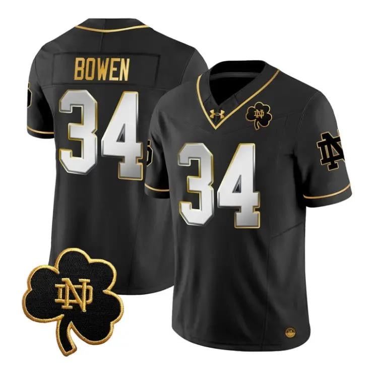 Drayk Bowen Jersey #34 Notre Dame Fighting Irish 2026 Stitched by My Store NCAA Football Jerseys