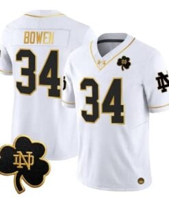 Drayk Bowen Jersey #34 Notre Dame Fighting Irish 2026 Stitched by My Store NCAA Football Jerseys