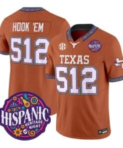 Hook 'Em Jersey #512 Texas Longhorns 2026 Latino Heritage All Stitched by My Store NCAA Football Jerseys