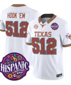 Hook 'Em Jersey #512 Texas Longhorns 2026 Latino Heritage All Stitched by My Store NCAA Football Jerseys