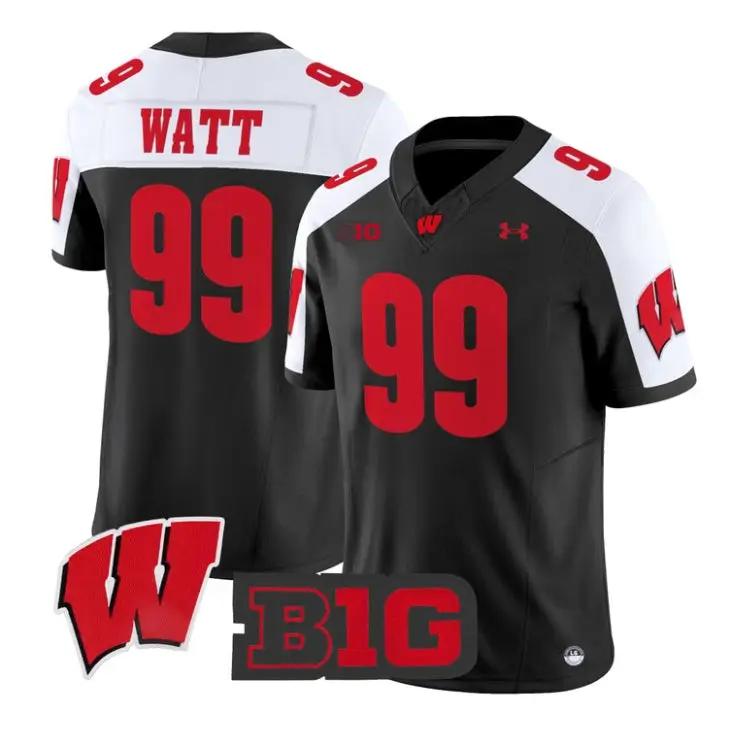 J.J. Watt Jersey #99 Wisconsin Badgers 2026 Vapor Limited Stitched by My Store NCAA Football Jerseys