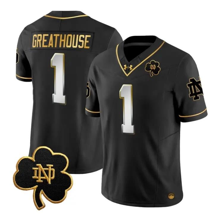 Jaden Greathouse Jersey #1 Notre Dame Fighting Irish 2026 Stitched by My Store NCAA Football Jerseys