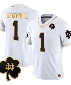 Jaden Greathouse Jersey #1 Notre Dame Fighting Irish 2026 Stitched by My Store NCAA Football Jerseys