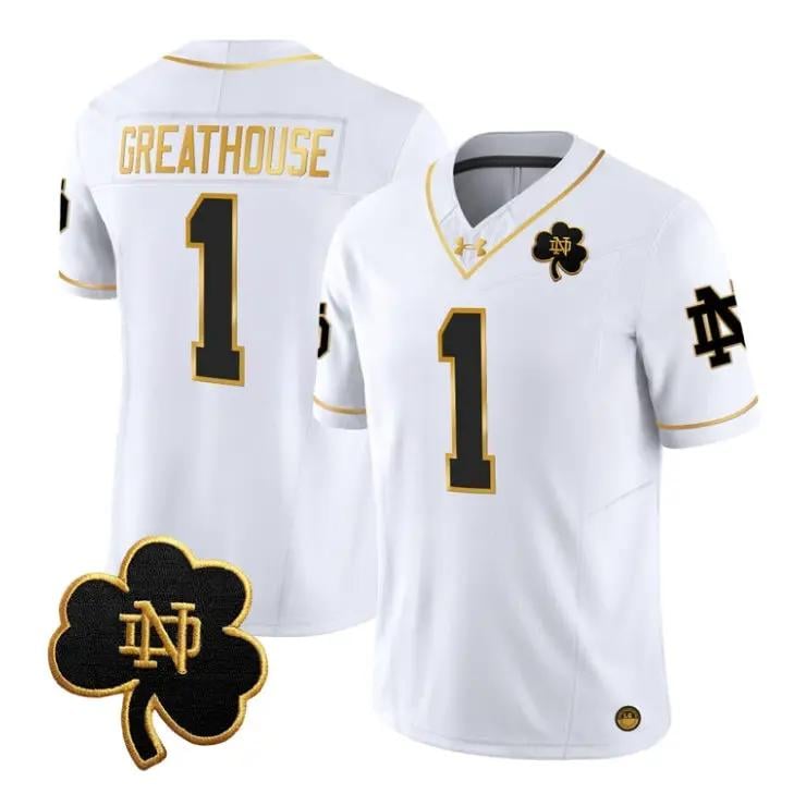 Jaden Greathouse Jersey #1 Notre Dame Fighting Irish 2026 Stitched by My Store NCAA Football Jerseys