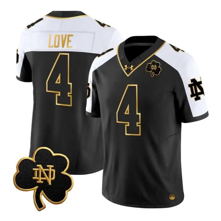 Jeremiyah Love Jersey #4 Notre Dame Fighting Irish 2026 Stitched by My Store NCAA Football Jerseys