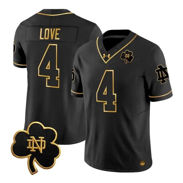 Jeremiyah Love Jersey #4 Notre Dame Fighting Irish 2026 Stitched by My Store NCAA Football Jerseys