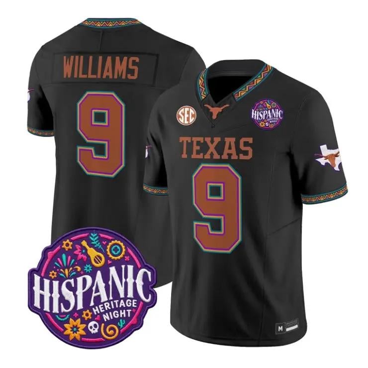Jonah Williams Jersey #9 Texas Longhorns 2026 Latino Heritage Stitched by My Store NCAA Football Jerseys