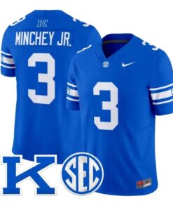 Kenny Minchey Jersey #3 Kentucky Wildcats Power K Patch Vapor Limited Stitched