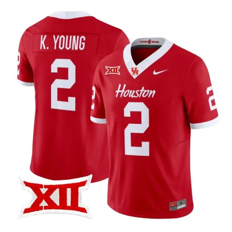 Koby Young Jersey #2 Houston Cougars 2026 Football Limited Stitched by My Store NCAA Football Jerseys