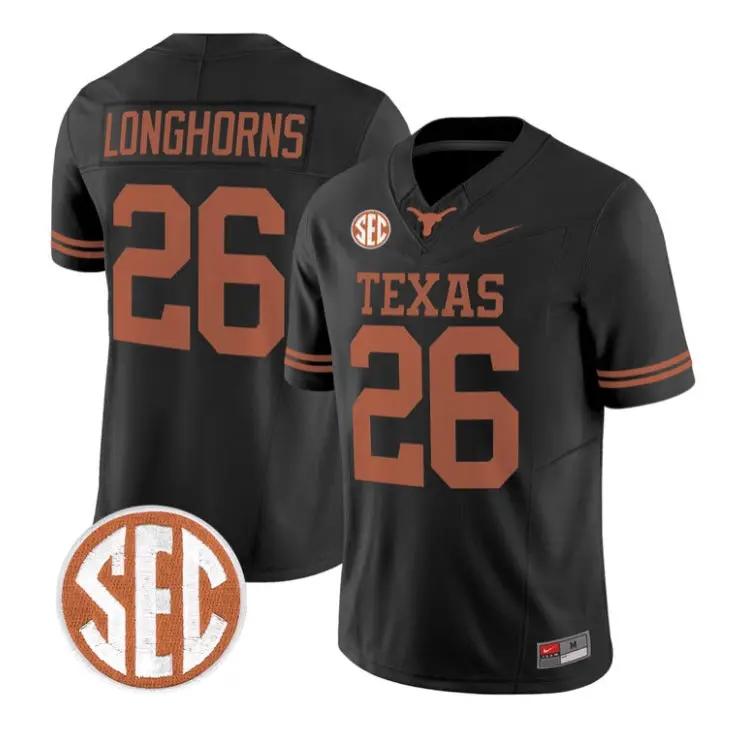 Longhorns Jersey #26 Texas Longhorns 2026 Football Limited Stitched by My Store NCAA Football Jerseys