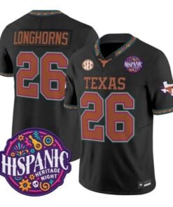 Longhorns Jersey #26 Texas Longhorns 2026 Latino Heritage All Stitched by My Store NCAA Football Jerseys