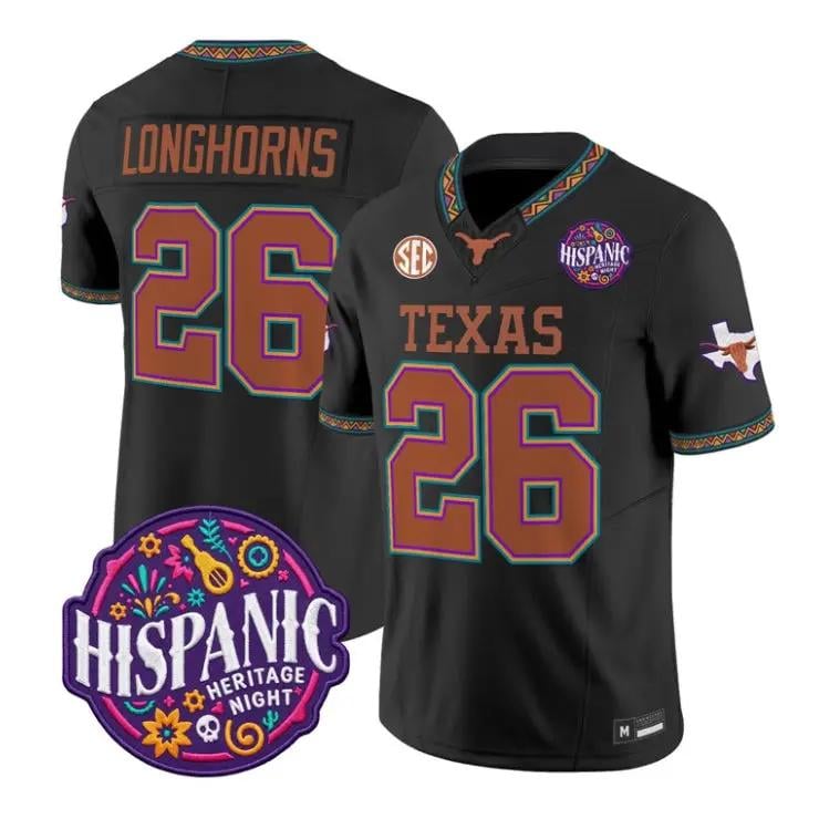 Longhorns Jersey #26 Texas Longhorns 2026 Latino Heritage All Stitched by My Store NCAA Football Jerseys
