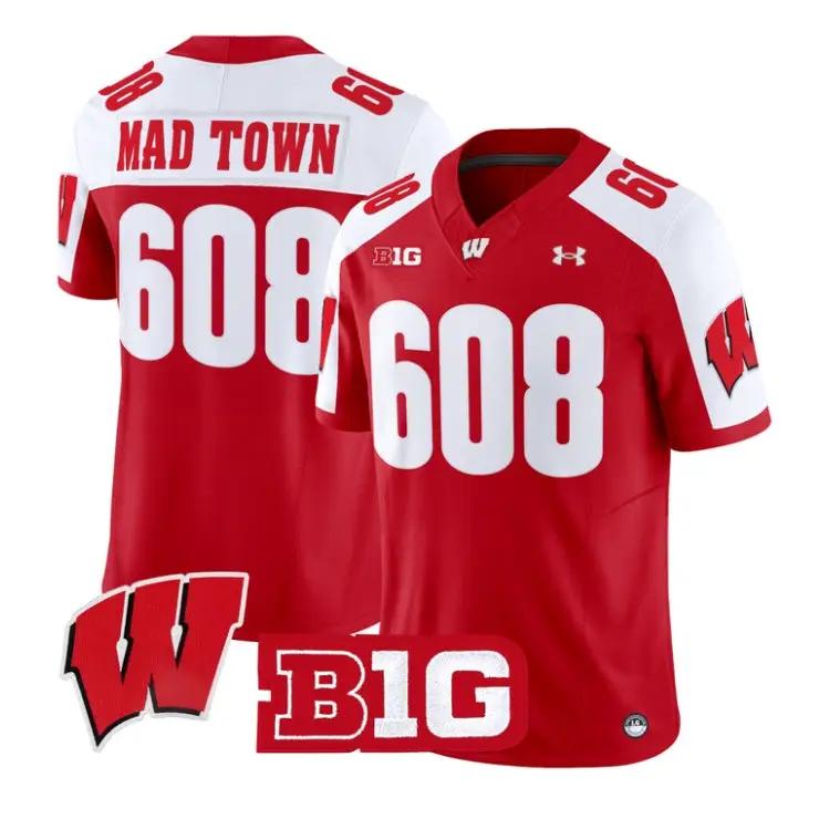 Mad Town Jersey #608 Wisconsin Badgers 2026 Vapor Limited Stitched by My Store NCAA Football Jerseys
