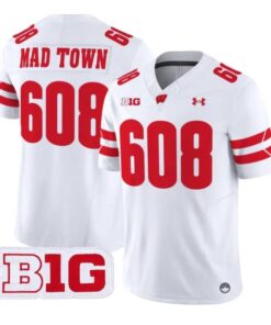Mad Town Jersey #608 Wisconsin Badgers 2026 Vapor Limited Stitched by My Store NCAA Football Jerseys