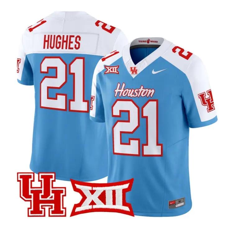 Makhi Hughes Jersey #21 Houston Cougars 2026 Vapor Limited Stitched by My Store NCAA Football Jerseys