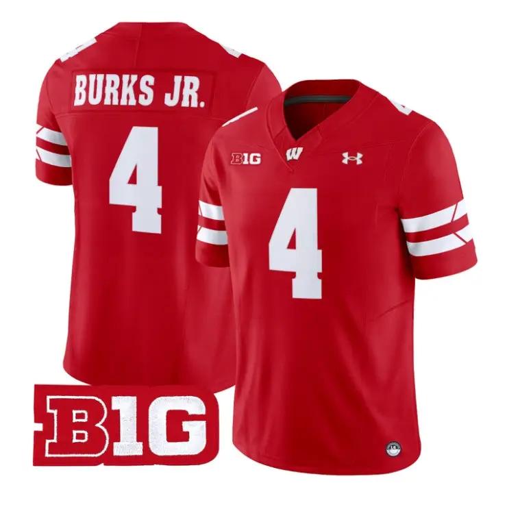 Marvin Burks Jr Jersey #4 Wisconsin Badgers 2026 Vapor All Stitched by My Store NCAA Football Jerseys
