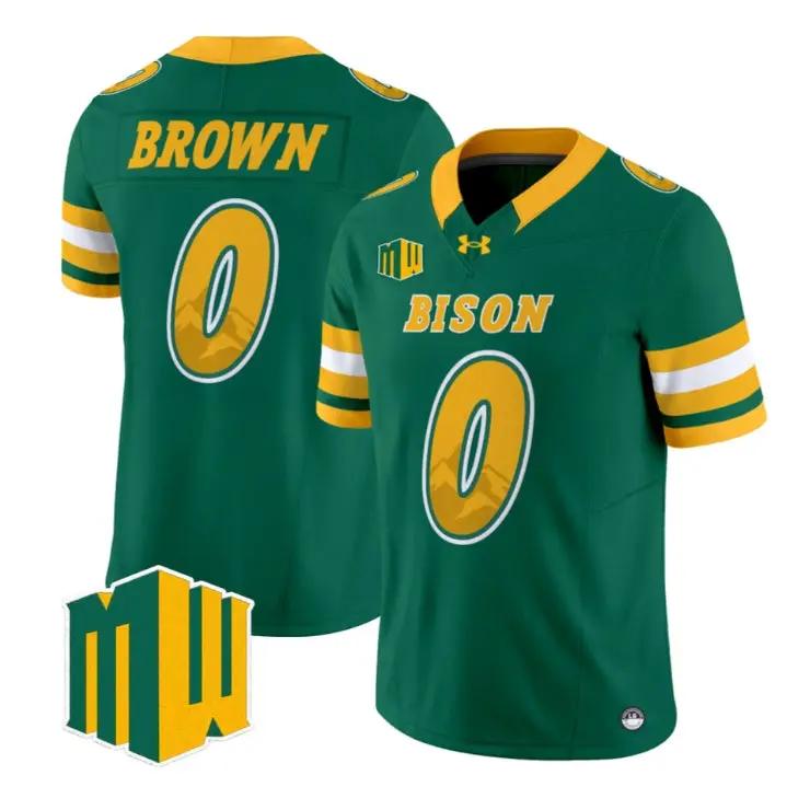 Preston Brown Jersey #0 North Dakota State Bison 2026 Code Green Vapor Stitched by My Store NCAA Football Jerseys