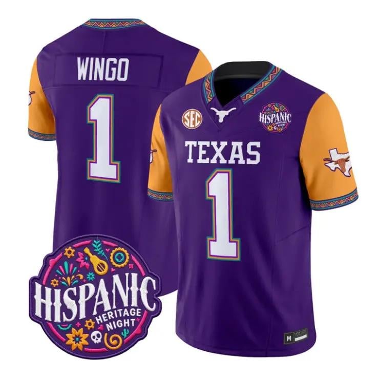 Ryan Wingo Jersey #1 Texas Longhorns 2026 Latino Heritage All Stitched by My Store NCAA Football Jerseys