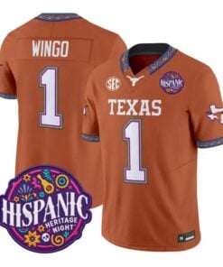 Ryan Wingo Jersey #1 Texas Longhorns 2026 Latino Heritage All Stitched by My Store NCAA Football Jerseys
