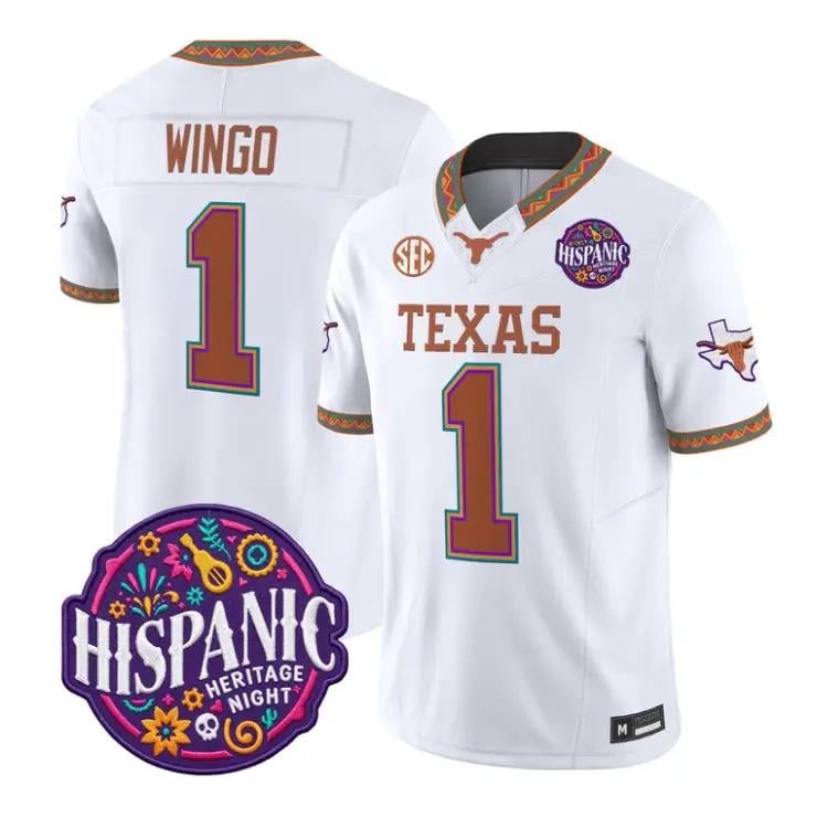 Ryan Wingo Jersey #1 Texas Longhorns 2026 Latino Heritage All Stitched by My Store NCAA Football Jerseys