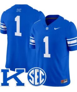 Team Jersey #1 Kentucky Wildcats Power K Patch Football Vapor Limited Stitched