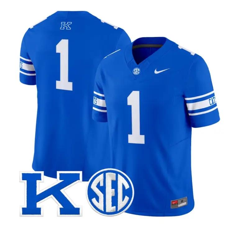 Team Jersey #1 Kentucky Wildcats Power K Patch Football Vapor Limited Stitched - Top Design Fan Team Jersey #1 Kentucky Wildcats Power K Patch Football Vapor Limited Stitched