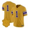 Team Jersey #1 LSU Tigers 2026 Gridiron Gold Throwback Football Vapor Stitched - Top Design Fan Team Jersey #1 LSU Tigers 2026 Gridiron Gold Throwback Football Vapor Stitched