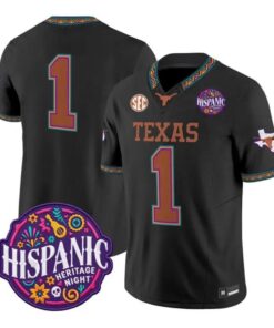 Team Jersey #1 Texas Longhorns 2026 Latino Heritage Month All Stitched