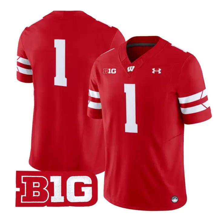 Team Jersey #1 Wisconsin Badgers 2026 Football Vapor Limited Stitched