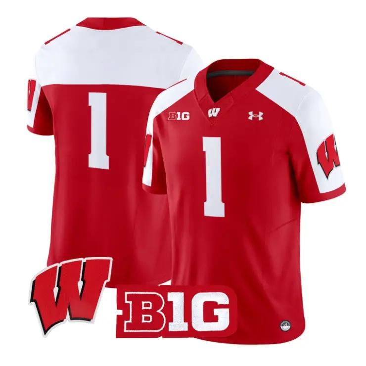 Team Jersey #1 Wisconsin Badgers 2026 Football Vapor Limited Stitched