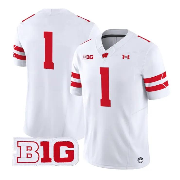 Team Jersey #1 Wisconsin Badgers 2026 Football Vapor Limited Stitched