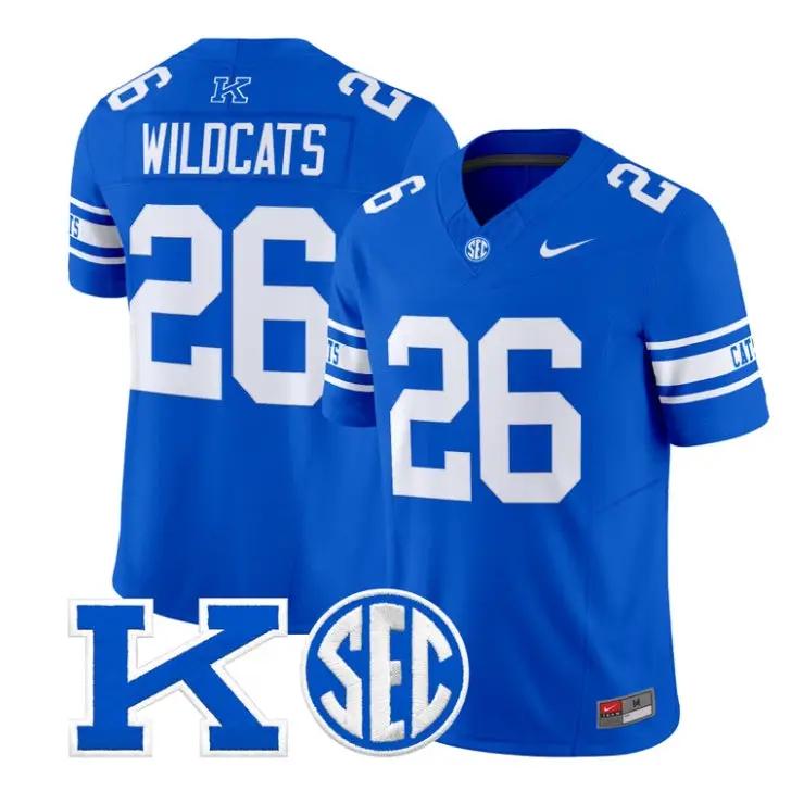 Wildcats Jersey #26 Kentucky Wildcats Power K Patch Vapor Limited All Stitched - Top Design Fan Wildcats Jersey #26 Kentucky Wildcats Power K Patch Vapor Limited All Stitched