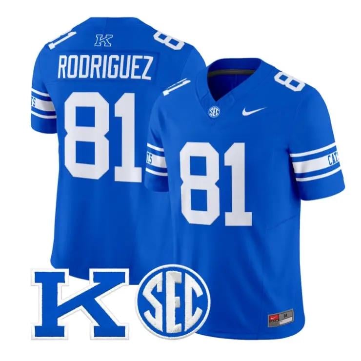Willie Rodriguez Jersey #81 Kentucky Wildcats Power K Patch Limited All Stitched - Top Design Fan Willie Rodriguez Jersey #81 Kentucky Wildcats Power K Patch Limited All Stitched