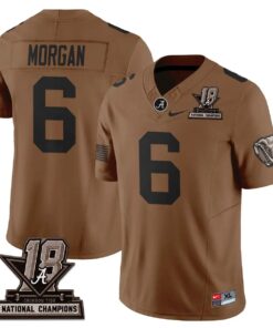 Red Morgan Jersey #6 Alabama Crimson Tide 2026 Military Appreciation All Stitched