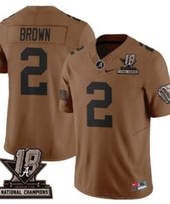 Zabien Brown Jersey #2 Alabama Crimson Tide 2026 Military Appreciation All Stitched