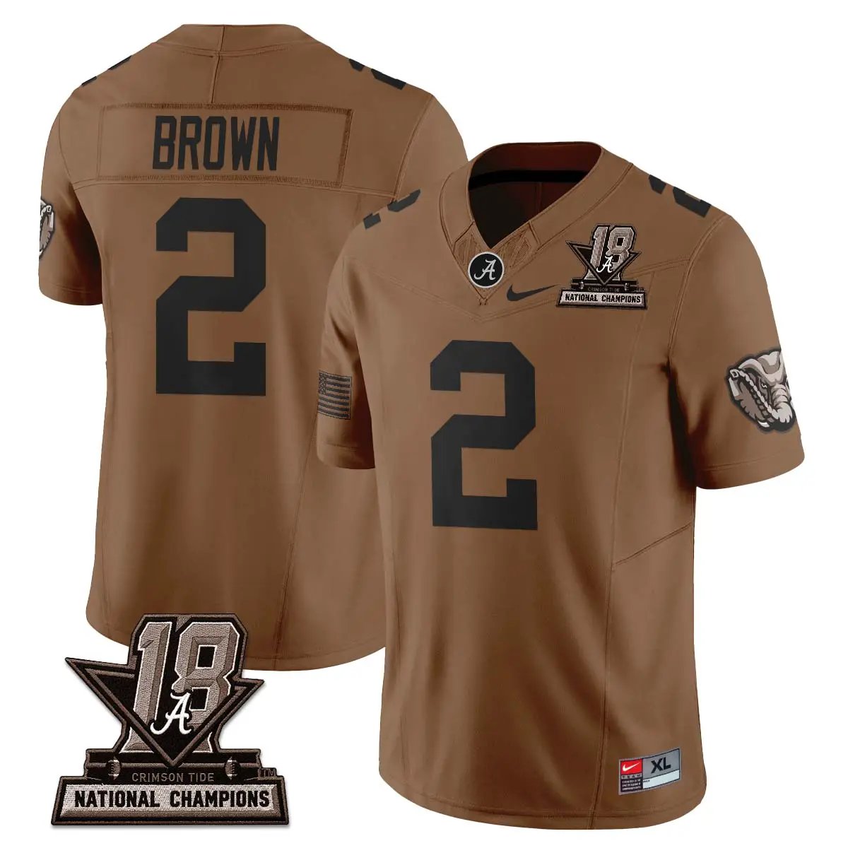 Zabien Brown Jersey #2 Alabama Crimson Tide 2026 Military Appreciation All Stitched - Top Design Fan Zabien Brown Jersey #2 Alabama Crimson Tide 2026 Military Appreciation All Stitched