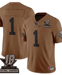 Team Jersey #1 Alabama Crimson Tide 2026 Military Appreciation All Stitched