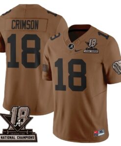 Crimson Jersey #18 Alabama Crimson Tide 2026 Military Appreciation All Stitched